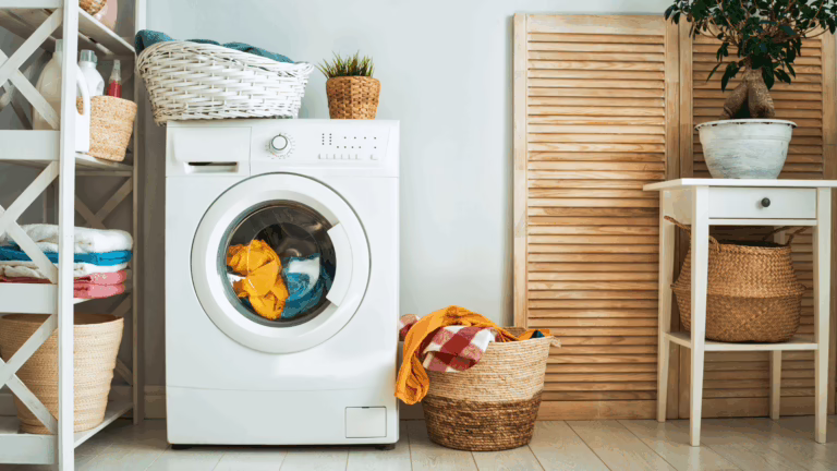 dyer in a laundry room